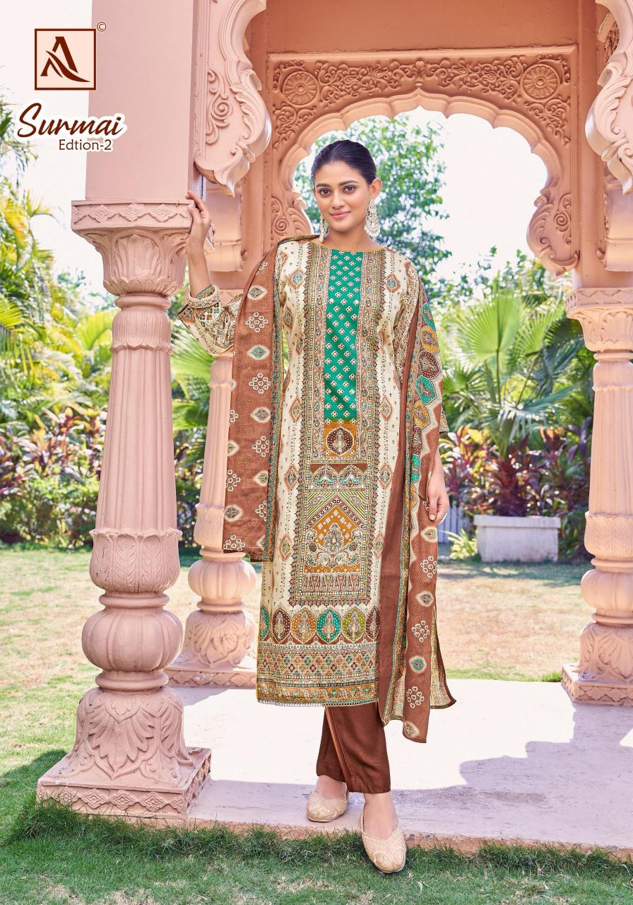 ALOK SURMAI VOL 2 ZAM PRINT CLASSIC PAKISTANI DRESS MATERIAL