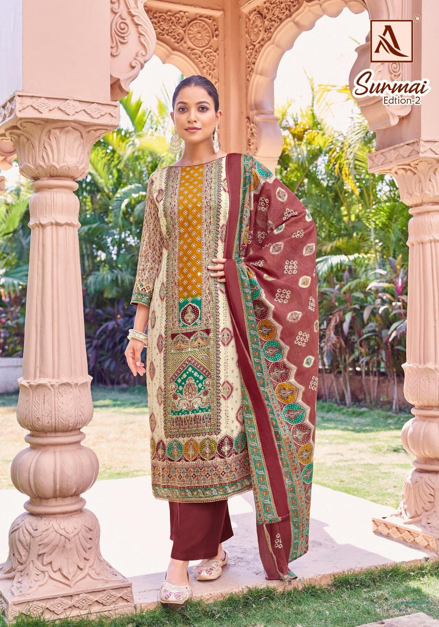 ALOK SURMAI VOL 2 ZAM PRINT CLASSIC PAKISTANI DRESS MATERIAL