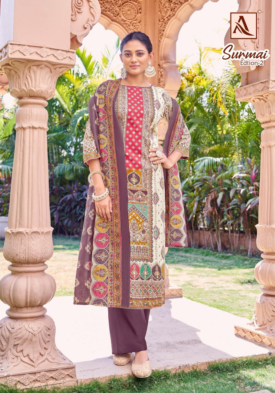 ALOK SURMAI VOL 2 ZAM PRINT CLASSIC PAKISTANI DRESS MATERIAL