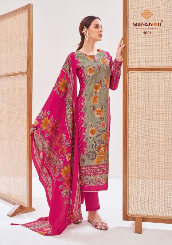 KUSUM VOL 1 BY SURYAJYOTI ROMAN CHECKS STYLISH SUIT FOR LADIES