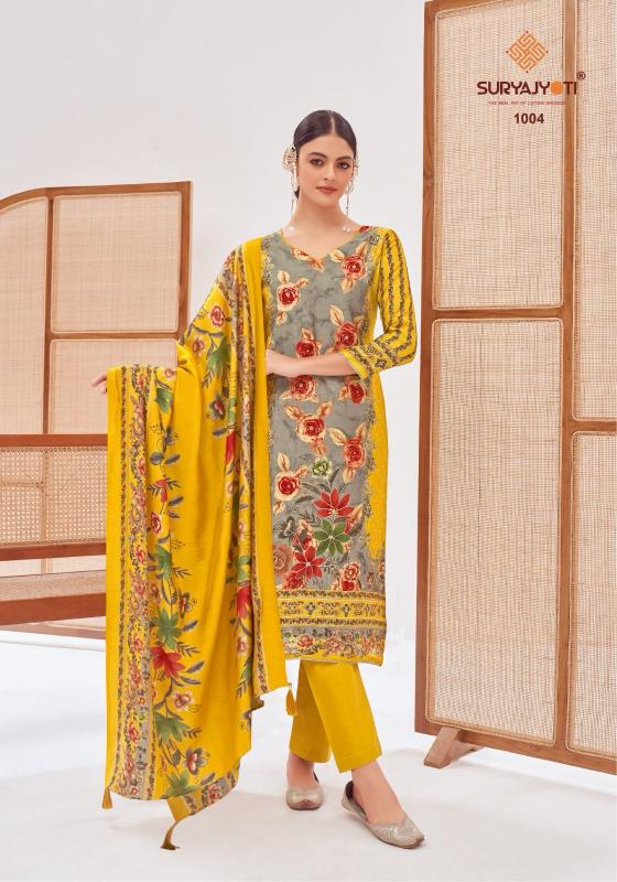 KUSUM VOL 1 BY SURYAJYOTI ROMAN CHECKS STYLISH SUIT FOR LADIES