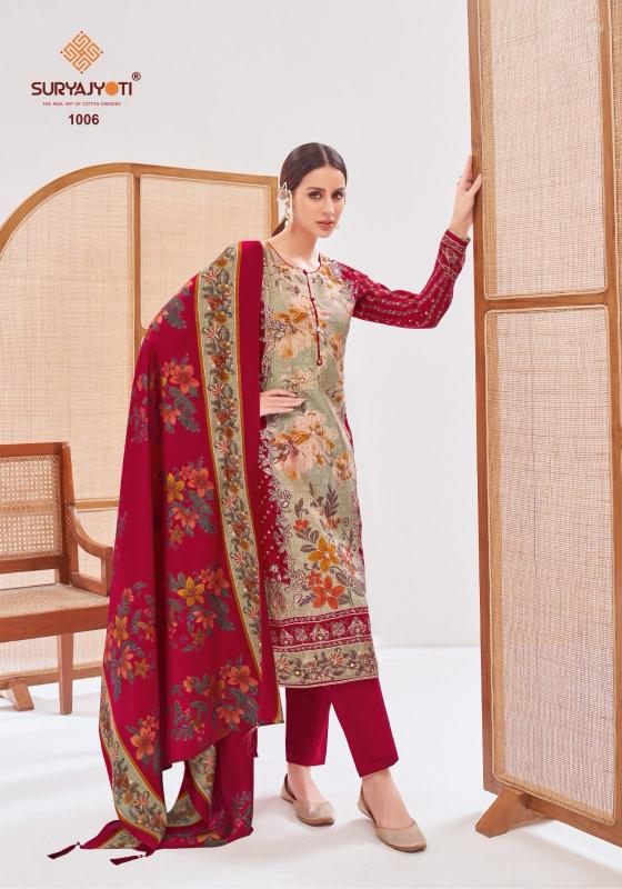 KUSUM VOL 1 BY SURYAJYOTI ROMAN CHECKS STYLISH SUIT FOR LADIES
