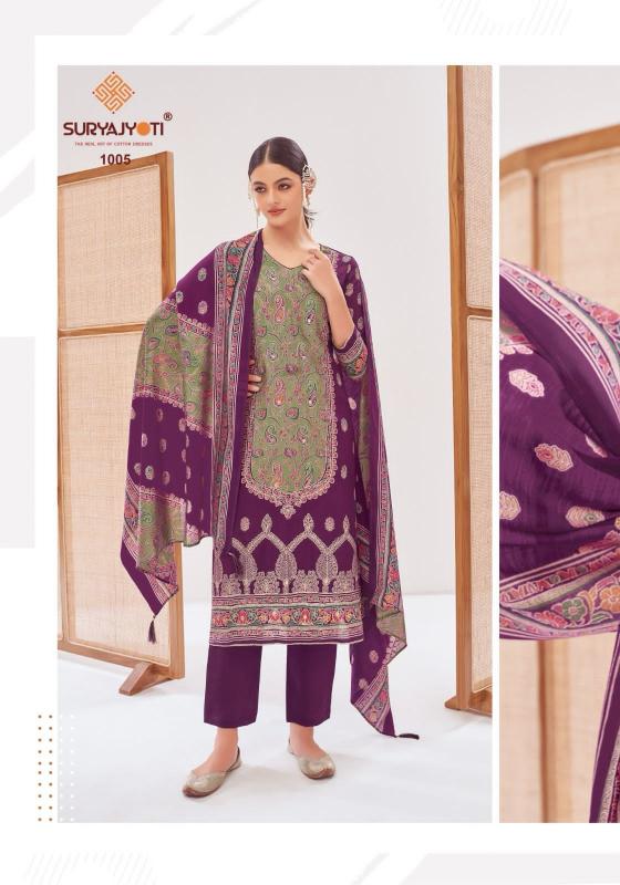 KUSUM VOL 1 BY SURYAJYOTI ROMAN CHECKS STYLISH SUIT FOR LADIES