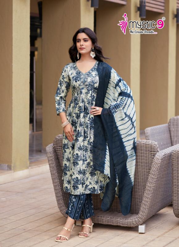 POOJA VOL 10 BY MYSTIC 9 RAYON READYMADE UNIQUE SALWAR KAMEEZ