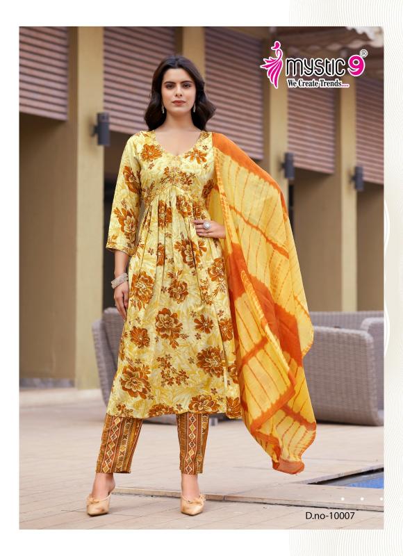 POOJA VOL 10 BY MYSTIC 9 RAYON READYMADE UNIQUE SALWAR KAMEEZ