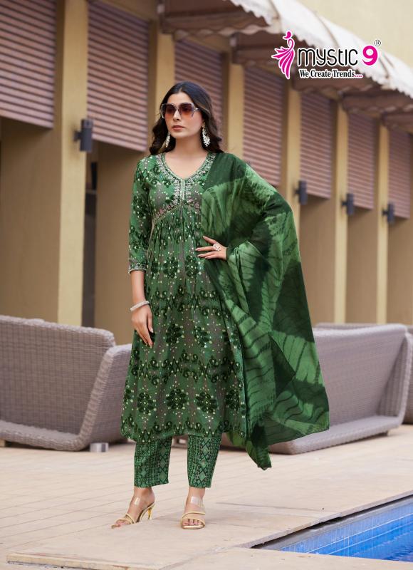 POOJA VOL 10 BY MYSTIC 9 RAYON READYMADE UNIQUE SALWAR KAMEEZ