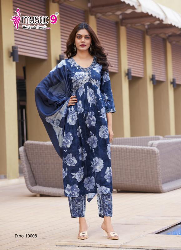 POOJA VOL 10 BY MYSTIC 9 RAYON READYMADE UNIQUE SALWAR KAMEEZ