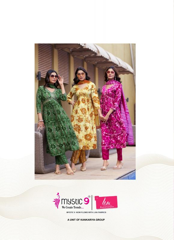 POOJA VOL 10 BY MYSTIC 9 RAYON READYMADE UNIQUE SALWAR KAMEEZ