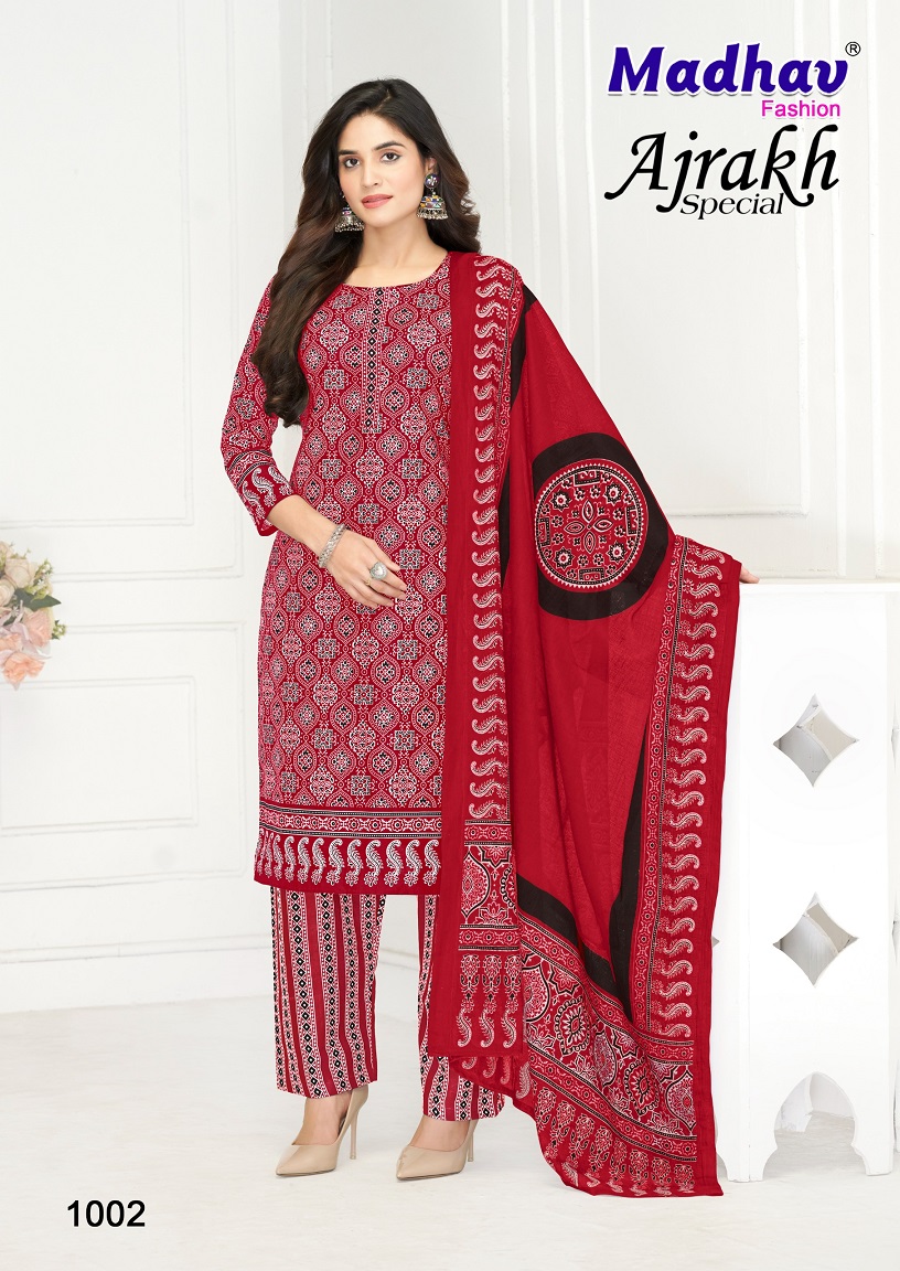 MADHAV AJRAKH SPECIAL WHOLESALE HEAVY PURE COTTON DRESS MATERIAL