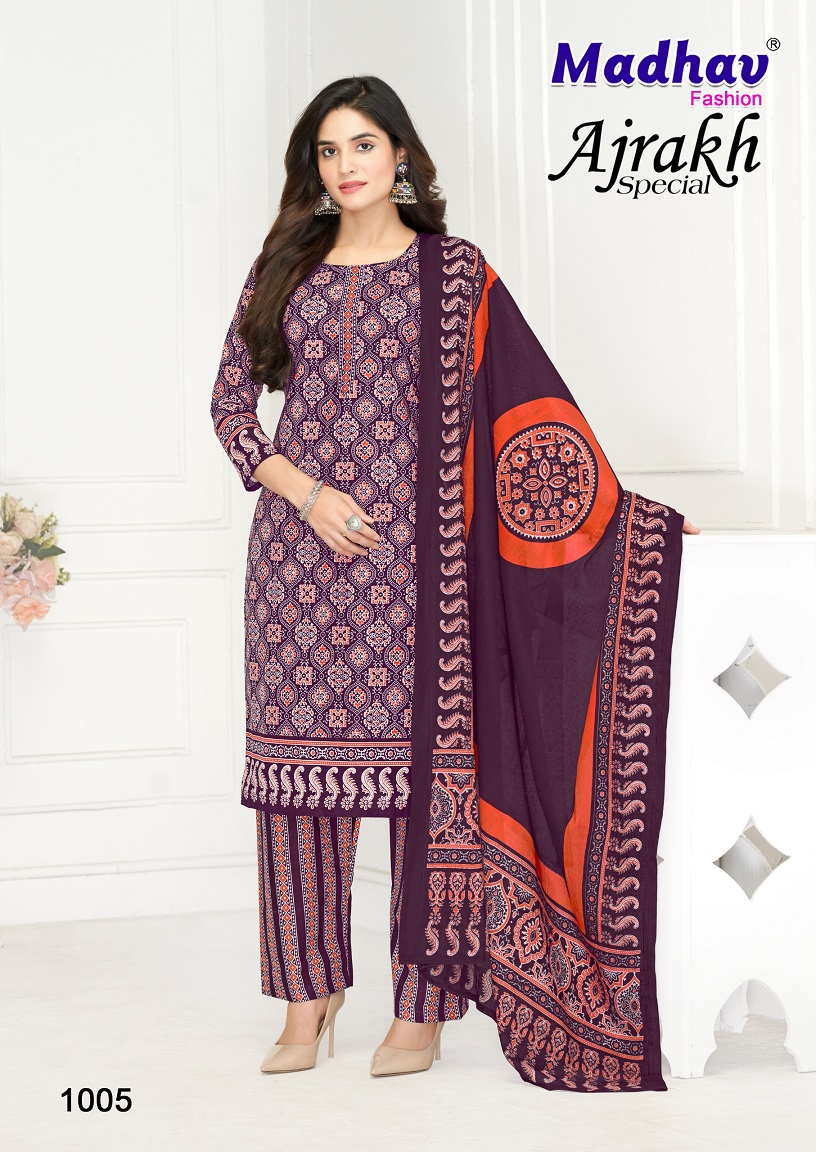 MADHAV AJRAKH SPECIAL WHOLESALE HEAVY PURE COTTON DRESS MATERIAL