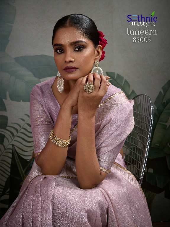 Sethnic Taneera Zardost Edit Wholesale Linen Tissue With Rich Pallu Sarees