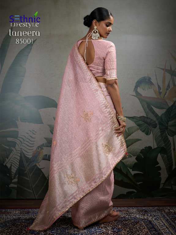 Sethnic Taneera Zardost Edit Wholesale Linen Tissue With Rich Pallu Sarees