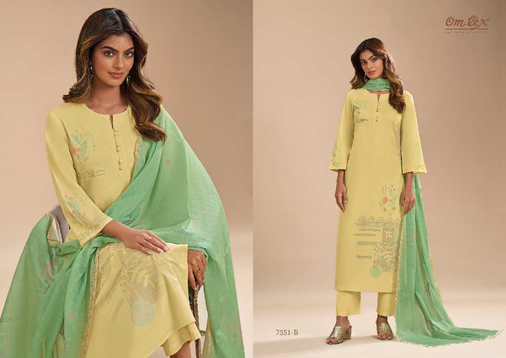 Omtex Gulzar Wholesale Lawn Cotton With Hand Work Salwar Suits