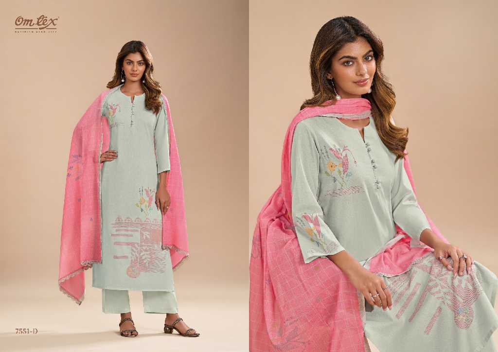Omtex Gulzar Wholesale Lawn Cotton With Hand Work Salwar Suits