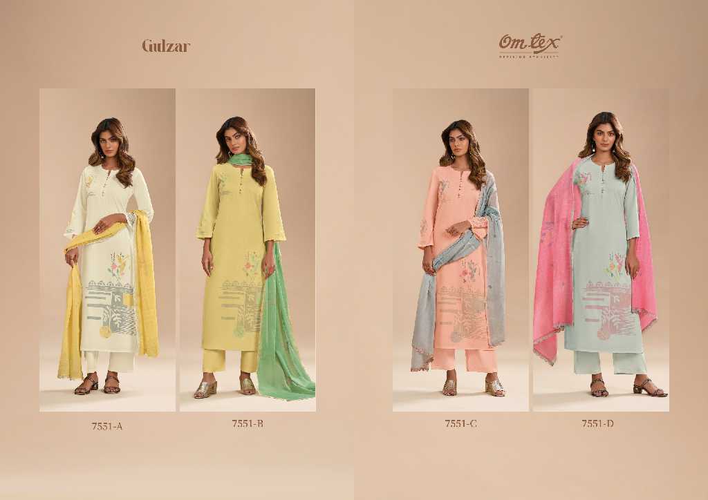 Omtex Gulzar Wholesale Lawn Cotton With Hand Work Salwar Suits