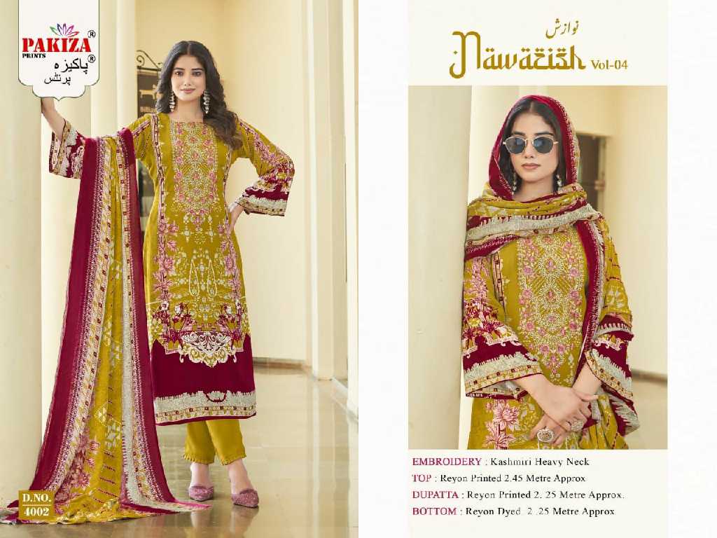 Pakiza Nawazish Vol-4 Wholesale Kashmiri Heavy Neck Work Dress Material