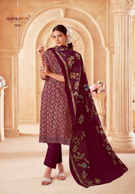 Suryajyoti Paarul Stitch Vol-2 Wholesale Cotton With Embroidery Readymade Suits