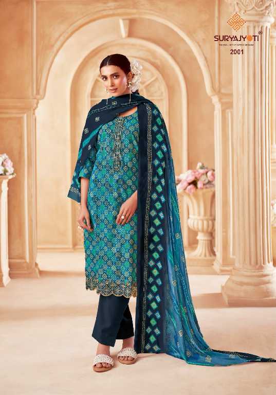 Suryajyoti Paarul Stitch Vol-2 Wholesale Cotton With Embroidery Readymade Suits
