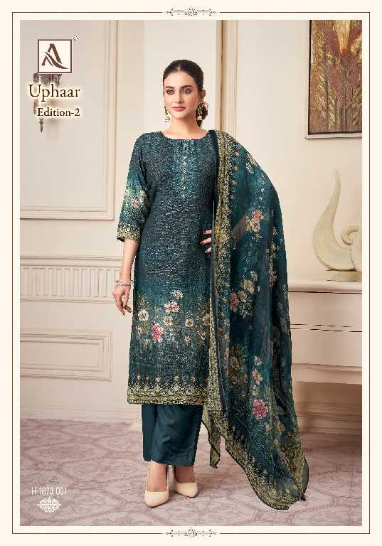 Alok Uphaar Vol-2 Wholesale Pure Viscose With Hand Work Dress Material