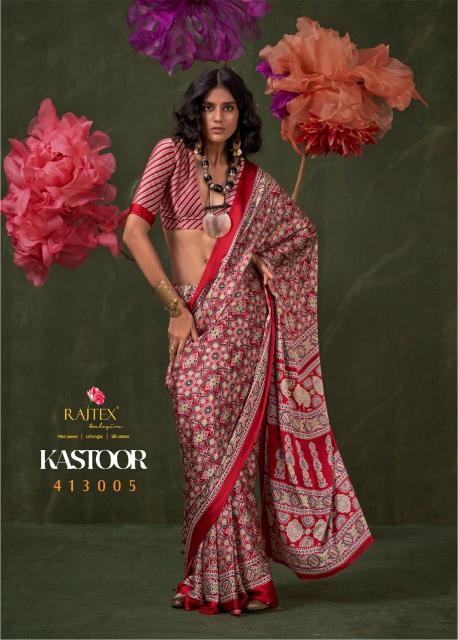 KASTOOR BY RAJTEX 413001-413009 SATIN CRAPE NEW DESIGN SAREE 2025