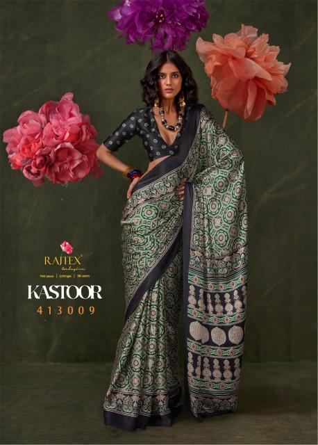 KASTOOR BY RAJTEX 413001-413009 SATIN CRAPE NEW DESIGN SAREE 2025