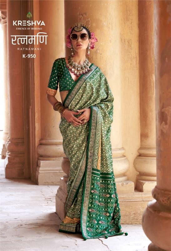 KRESHVA RATNAMANI SILK TRADITIONAL PATOLA SHOP TRENDY SAREE