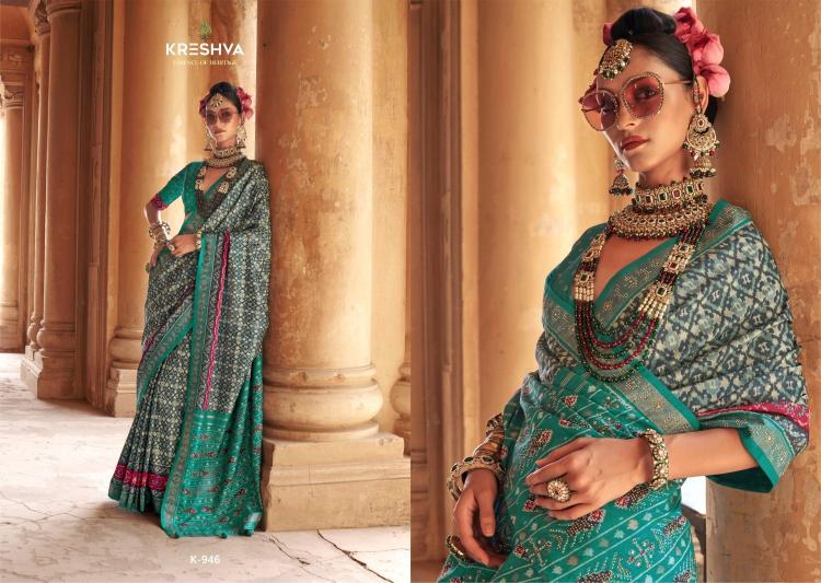 KRESHVA RATNAMANI SILK TRADITIONAL PATOLA SHOP TRENDY SAREE