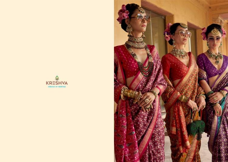 KRESHVA RATNAMANI SILK TRADITIONAL PATOLA SHOP TRENDY SAREE