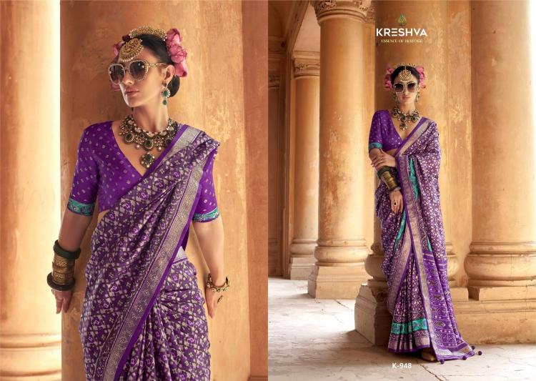 KRESHVA RATNAMANI SILK TRADITIONAL PATOLA SHOP TRENDY SAREE