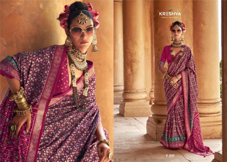 KRESHVA RATNAMANI SILK TRADITIONAL PATOLA SHOP TRENDY SAREE