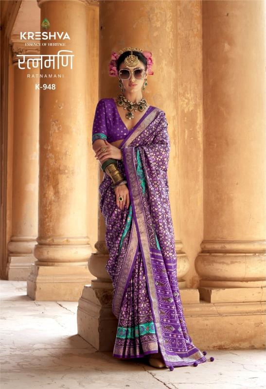 KRESHVA RATNAMANI SILK TRADITIONAL PATOLA SHOP TRENDY SAREE