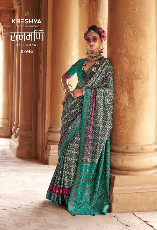 KRESHVA RATNAMANI SILK TRADITIONAL PATOLA SHOP TRENDY SAREE