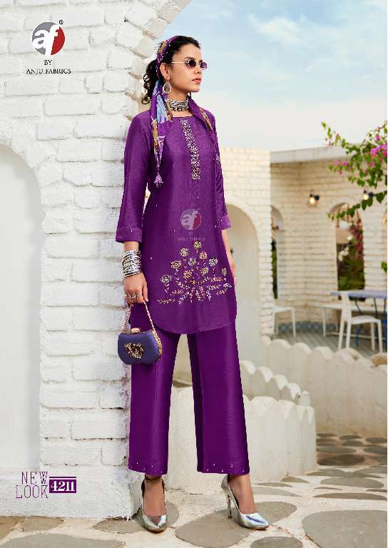 ANJU FAB PRESENT FUSION VOL-5 WHOLESALE DESIGNER KURTI WITH PALAZZOO PANT AND SCARF