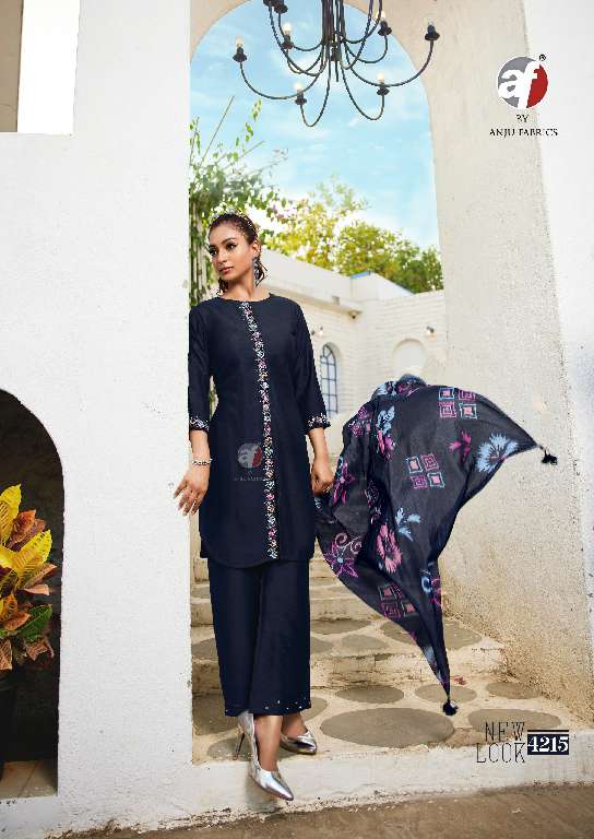 ANJU FAB PRESENT FUSION VOL-5 WHOLESALE DESIGNER KURTI WITH PALAZZOO PANT AND SCARF