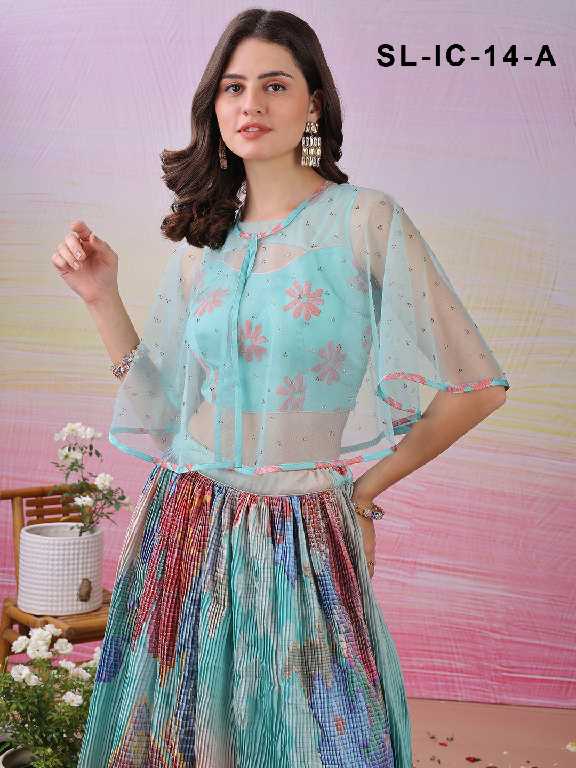 Saptrangi All Hit Design SL-IC-01 To SL-IC-18 Series Semi Stitched Designer Lehengas