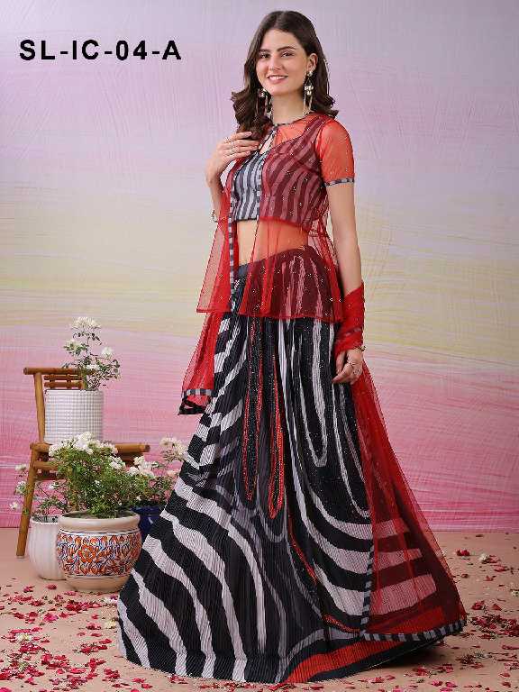 Saptrangi All Hit Design SL-IC-01 To SL-IC-18 Series Semi Stitched Designer Lehengas