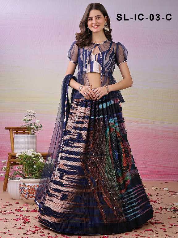 Saptrangi All Hit Design SL-IC-01 To SL-IC-18 Series Semi Stitched Designer Lehengas