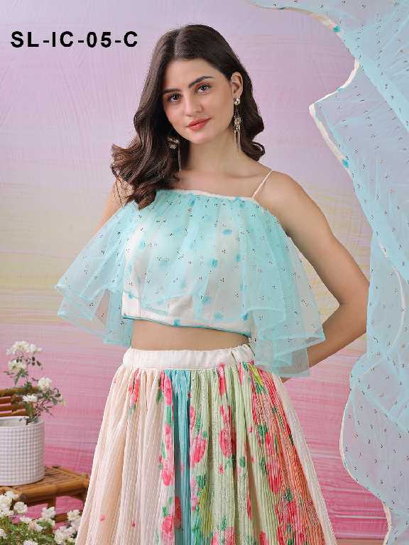 Saptrangi All Hit Design SL-IC-01 To SL-IC-18 Series Semi Stitched Designer Lehengas