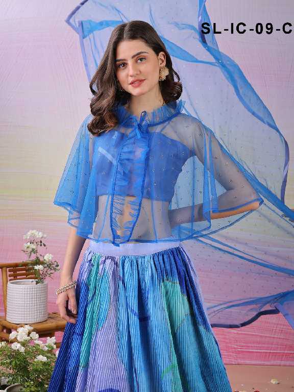 Saptrangi All Hit Design SL-IC-01 To SL-IC-18 Series Semi Stitched Designer Lehengas