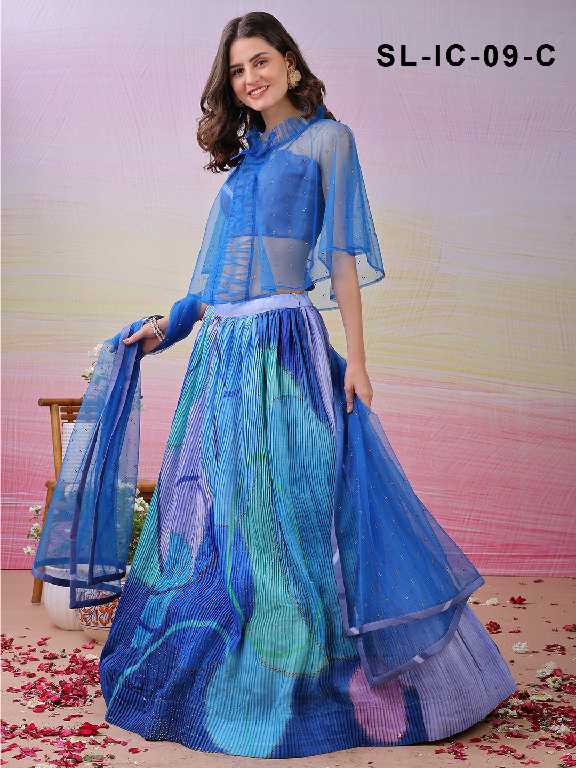 Saptrangi All Hit Design SL-IC-01 To SL-IC-18 Series Semi Stitched Designer Lehengas