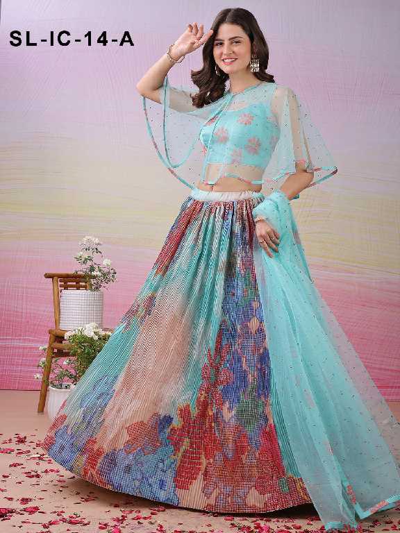 Saptrangi All Hit Design SL-IC-01 To SL-IC-18 Series Semi Stitched Designer Lehengas