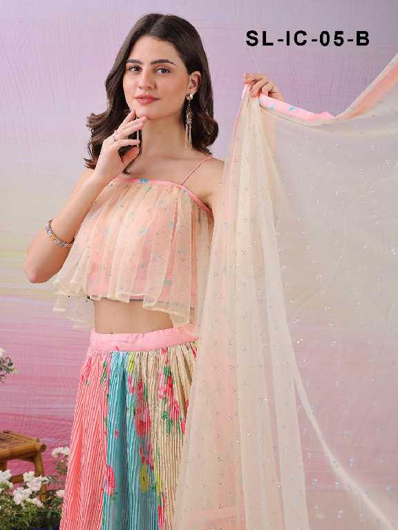 Saptrangi All Hit Design SL-IC-01 To SL-IC-18 Series Semi Stitched Designer Lehengas