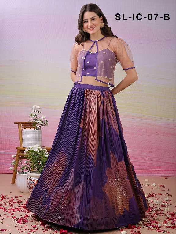 Saptrangi All Hit Design SL-IC-01 To SL-IC-18 Series Semi Stitched Designer Lehengas