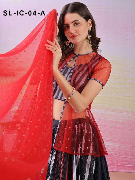 Saptrangi All Hit Design SL-IC-01 To SL-IC-18 Series Semi Stitched Designer Lehengas