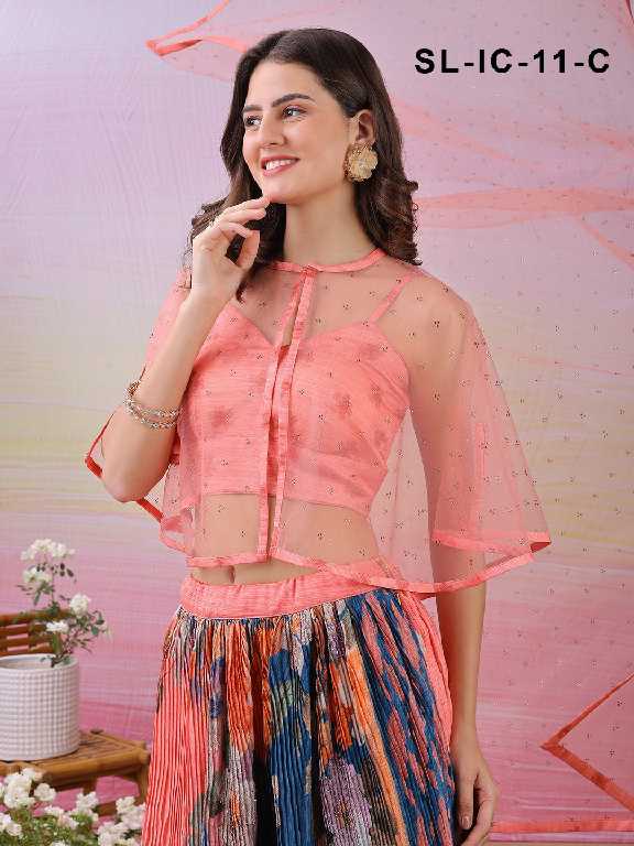 Saptrangi All Hit Design SL-IC-01 To SL-IC-18 Series Semi Stitched Designer Lehengas