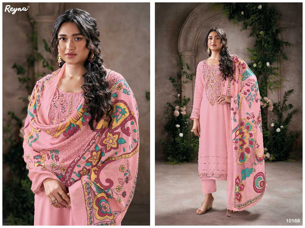Reyna Anika Wholesale Cotton Silk With Embroidery Work Salwar Suits