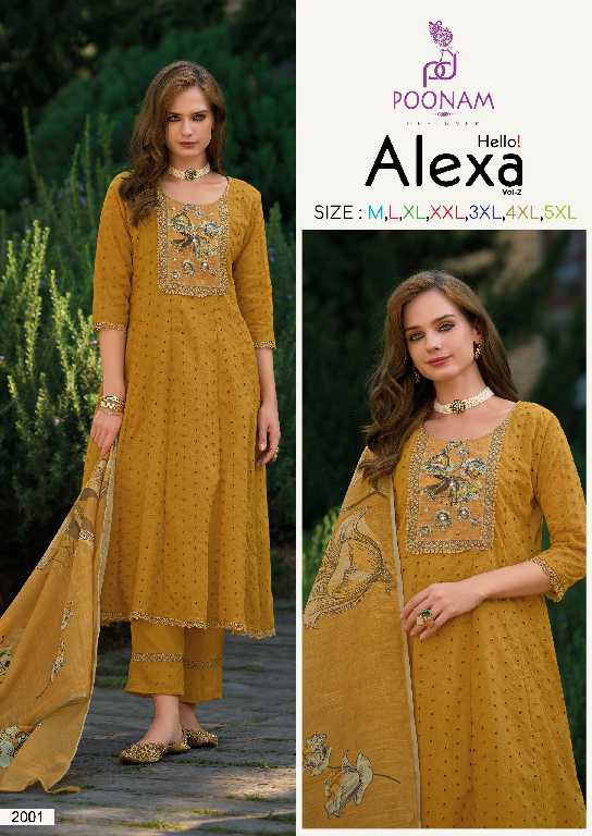 Poonam Hello Alexa Vol-2 Wholesale Luxury Cotton Readymade Suits