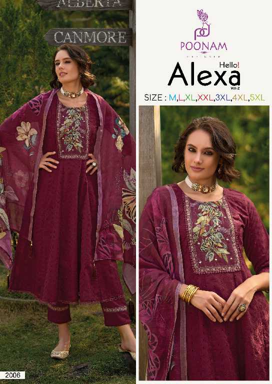 Poonam Hello Alexa Vol-2 Wholesale Luxury Cotton Readymade Suits