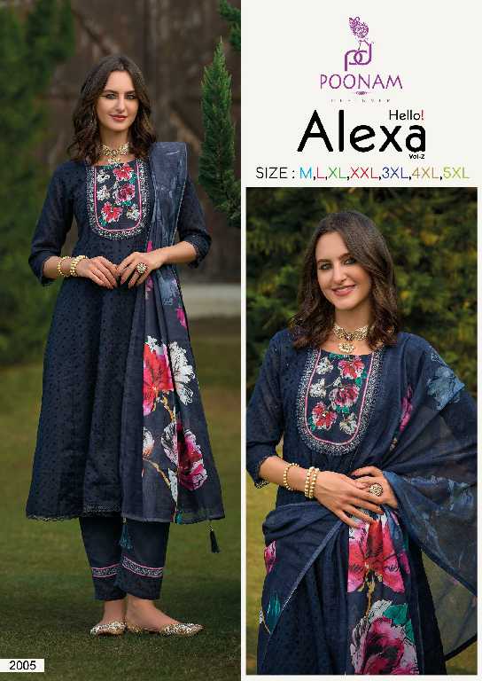 Poonam Hello Alexa Vol-2 Wholesale Luxury Cotton Readymade Suits