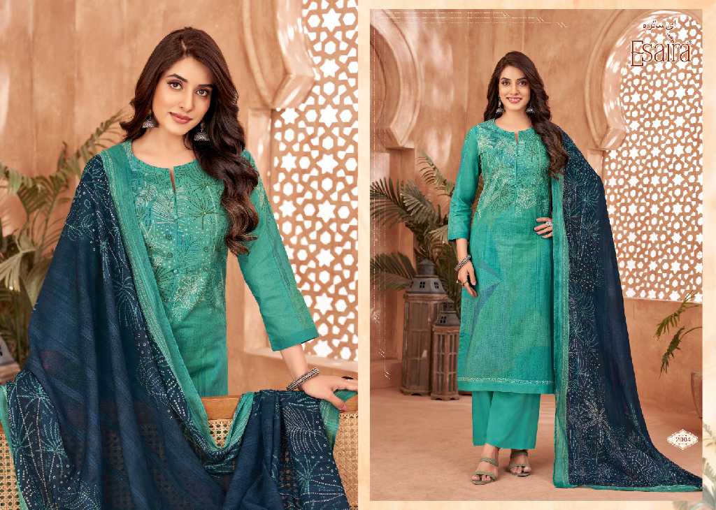 Esaira By Esta Airen Wholesale Cotton Cambric With Knot Work Dress Material
